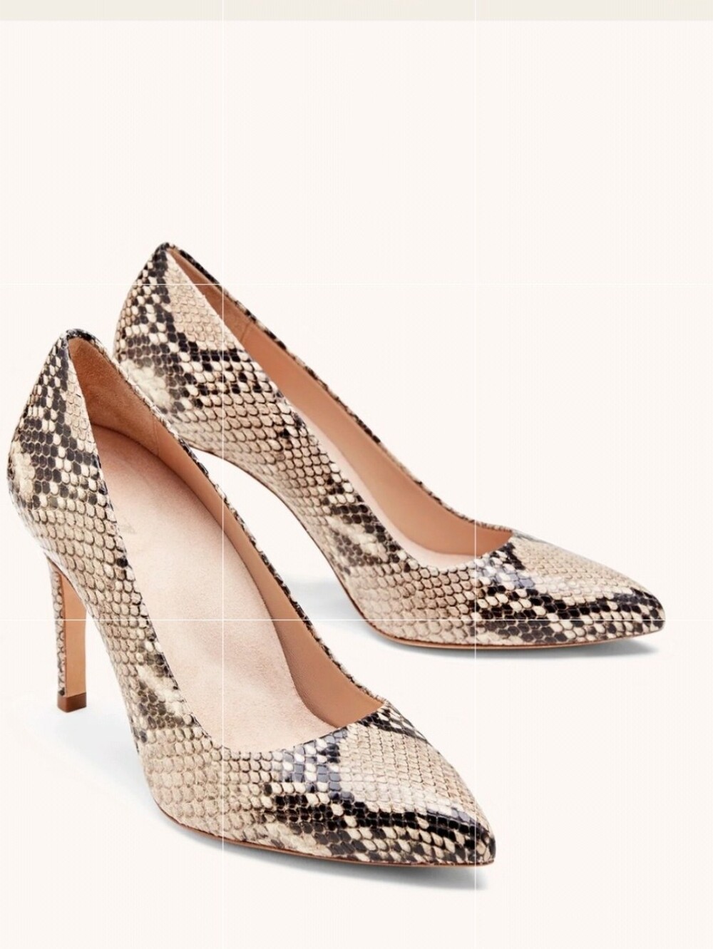 INEZ ALTA IN NATURAL SNAKE EMBOSS LEATHER PUMPS WOMENS SIZE US 7